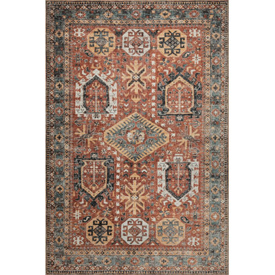 Tapis antique en chenille lavable à motif antique et coloré