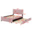 Lit plateforme double en velours avec lit gigogne-108745674
