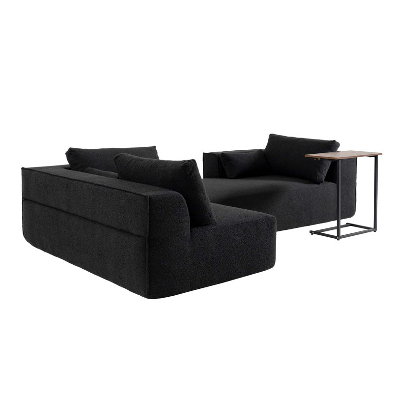 Canapé modulaire polyvalent, Bouclé noir