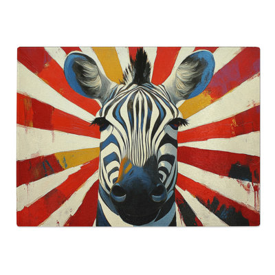 Zebra Artwork  Glass Chopping Board