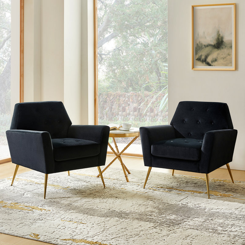 Fauteuil Thaddeus, Velours noir
