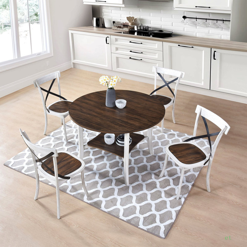 Round Dining Furniture Set 1Table With 4 Chairs