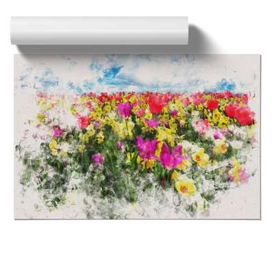 Meadow of Flowers Watercolour - Frameless Print