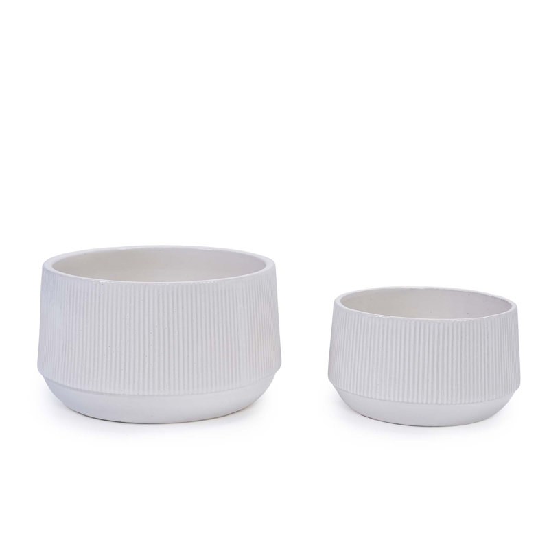2 pots de fleurs en céramique, pot de fleurs moderne pour patio, jardin ou rebords de fenêtre