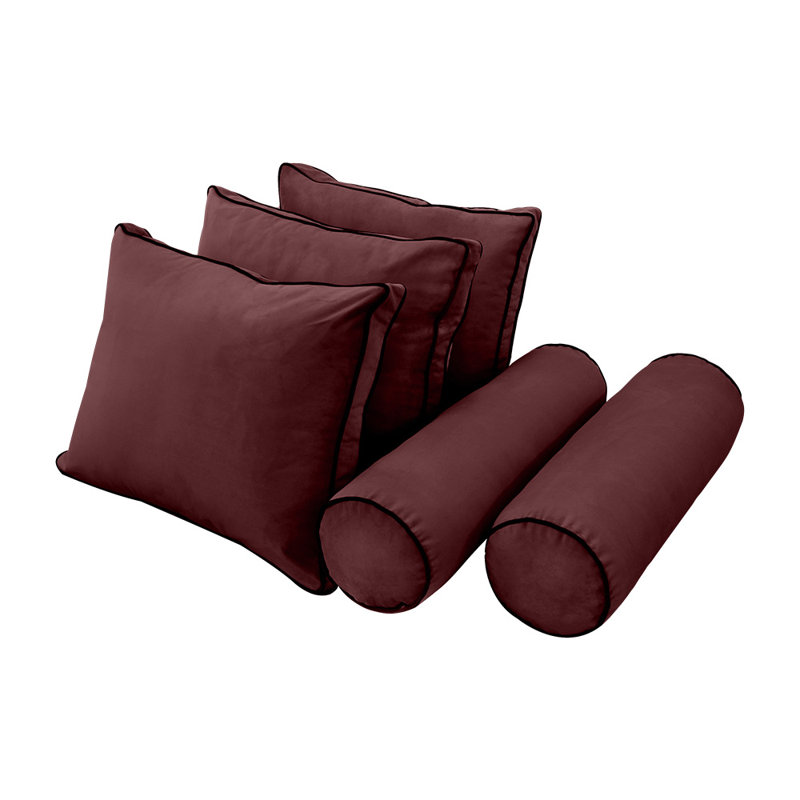 T-Cushion Daybed Slipcover, Burgundy Velvet