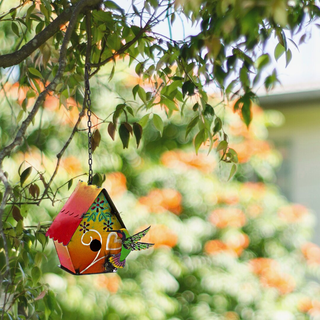 Red Barrel Studio® Hanging Metal Hummingbird Birdhouse | Wayfair