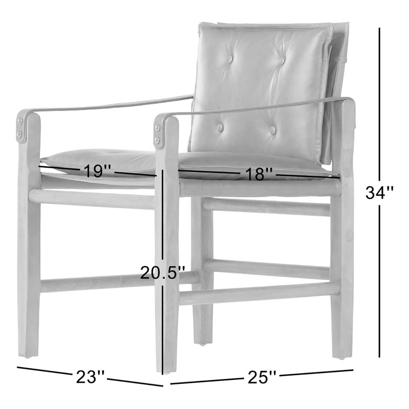 Lenz Leather Arm Chair, Brown