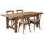 Ensemble de table de ferme pliable rustique 7 pi x 40 po Aylar avec 4 chaises à dossier croisé et coussins