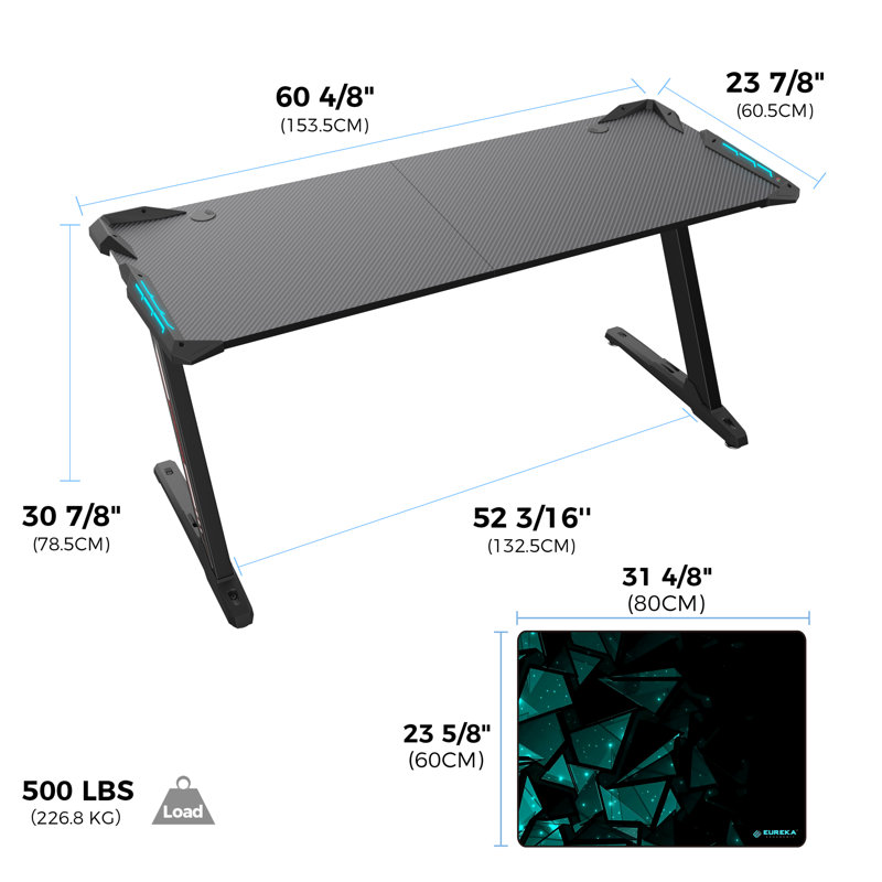 Metal Base Computer Desk, 78cm H x 153cm W x 60.5cm D