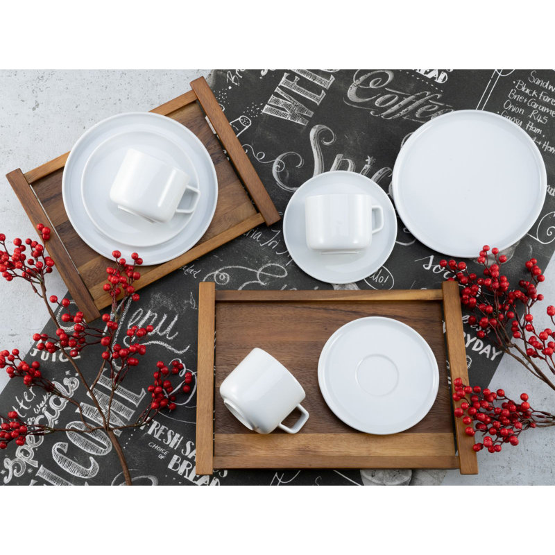 Chef Collection Piece Dinnerware Set - Service for 6, White