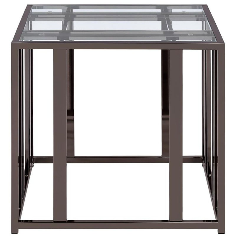 Anthoins Glass Top End Table, Brown