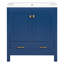 Ensemble de meuble-lavabo simple 30,01 po avec plateau en bois massif Rahish-314984919