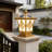 Brozen Outdoor Pier Mount Light Solar Powered  Integrated With  Remote Switch