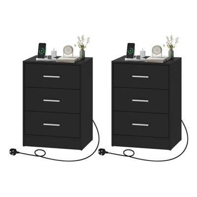 39cm W Manufactured Wood Bedside Table