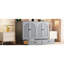 Élégant lit gris avec tiroirs spacieux et fonction - Élégante chambre à coucher offrant de nombreuses options de mise à niveau. Maximise la surface de la pièce. Permet de ranger différents articles. Design chic. Option de charge. Simple-725553939-725553936