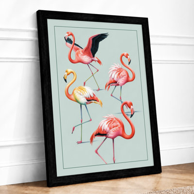 Flamingo Grace Boho - Framed Print