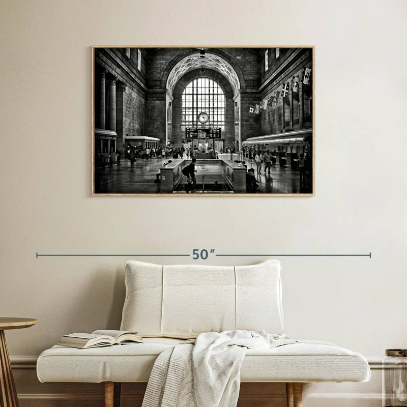 Toronto Union Station 15h23, Cadre flottant en bois naturel, 40 po x 27 po