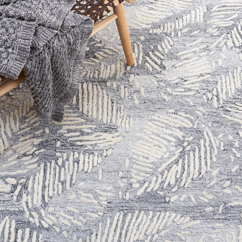 Tapis floral gris / ivoire Willowbrook, Rond 6 pi