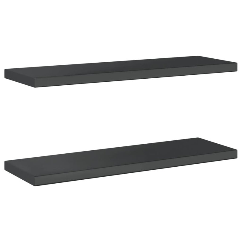 Roheel Stainless Steel Bracket Shelf, Black, 3cm H x 75cm W x 23.5cm