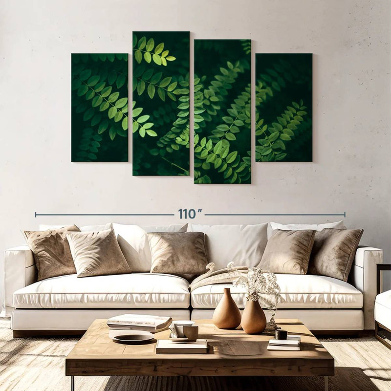 Acacia Tree Leaves, H 54 po x l 84 po
