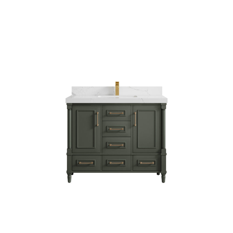 Aberdeen 42'' Single Bathroom Vanity with Top, Calacatta Laza