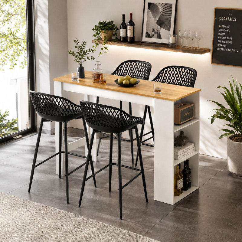 57 cm Iron Bar Set Bar Cabinet, Black
