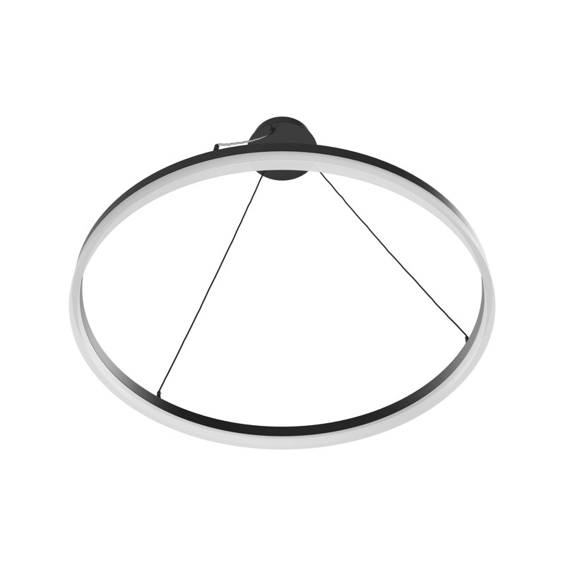 1 - Light LED Unique/Statement Pendant, Black, 2.2" H x 39.4" W x 1" D