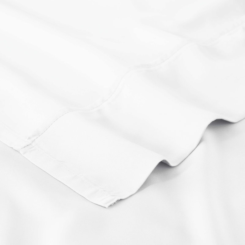 Blue Nile Mills 300 Thread Count 100% Rayon From Bamboo Deep Pocket Bed Sheet Set, White