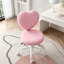 Fauteuil de coiffeuse pivotant en forme de cœur en tissu de lin avec réglage de la hauteur