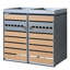 Wetherly Outdoor Trash Can Storage Box with 2 Lockable Doors, Ventilation & Top Planter,Wood Grain and Grey