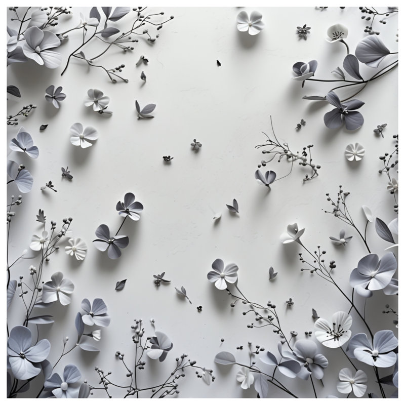 Édredon floral en papier, Grand lit