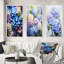 «Blue Hydrangea Garden Enchantment», 3 pièces sur toile-897965965-897966001