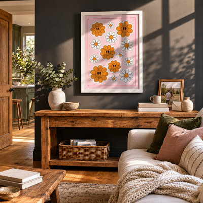 Smiling Flower Garden Botanical - Framed Print