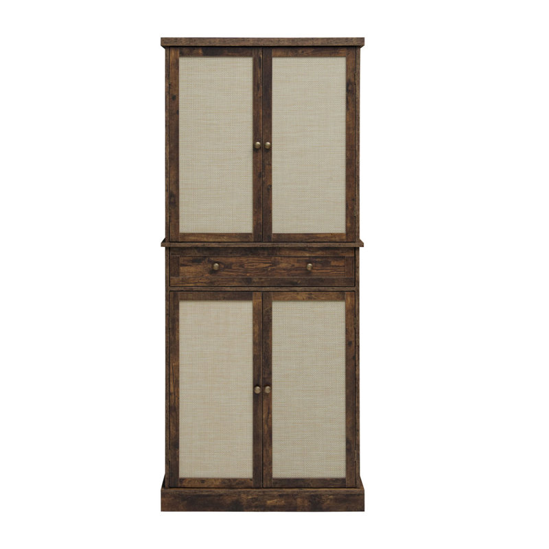 Armoire à 4 portes avec 1 tiroir, 4 tablettes intérieures réglables, armoire de rangement