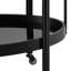 Chariot-bar ovale à 2 tablettes avec cadre en métal noir et verre trempé-132503838