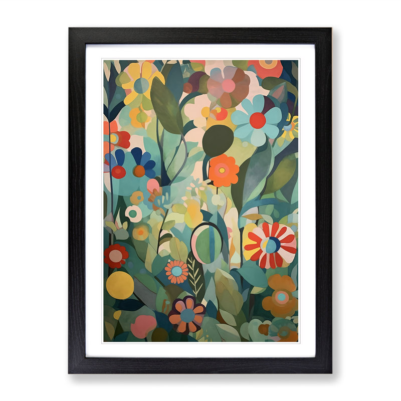 FRM-V0523-945X Flowers Orphism Design Vol.10 - Print, Black, 34cm H x 25cm W x 2cm D