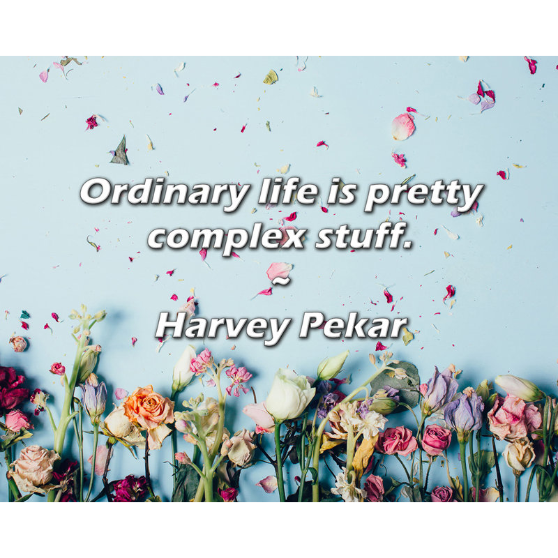 Citation de Harvey Pekar: La vie ordinaire est une chose assez complexe.