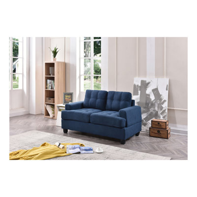Causeuse chic transitionnelle en bleu marine