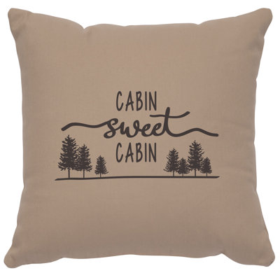 Wooded River Image Pillow - Sweet Cabin - Cotton Alabaster