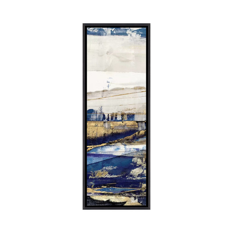 Ultramarine II par Isabelle Z - reproduction d'art, Toile avec cadre noir patiné, H 60 po x l 20 po x P 1,5 po