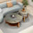 Round solid wood marble coffee table
