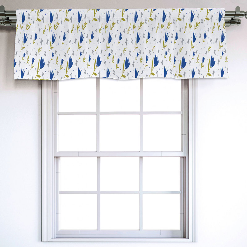 Sateen Floral Ruffled Window Valance