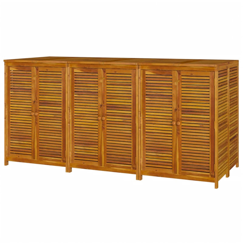 Rosalind Wheeler Cutaio 210 cm W 1500 L Acacia Solid Wood Lockable Deck Box