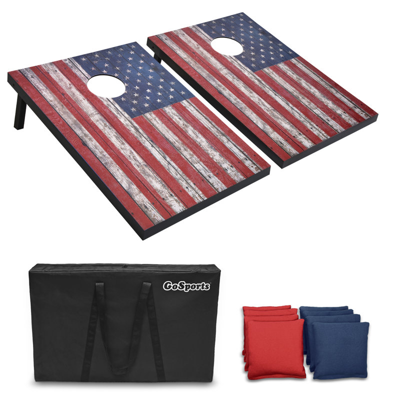 American Flag 3' x 2' MDF Cornhole Set with Bean Bags