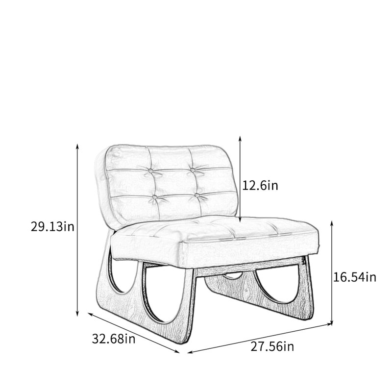 Chaise de loisir simple rétro Mid-Century., Noir