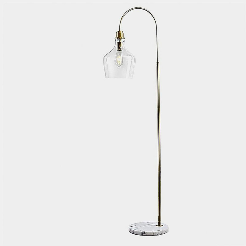 Arch floor lamp with marble base