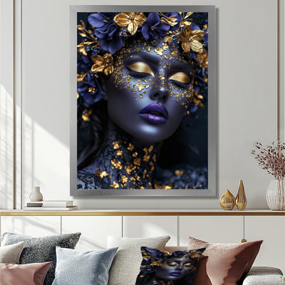Floral, mauve, mode, femme, photo IV - décoration murale mode femme