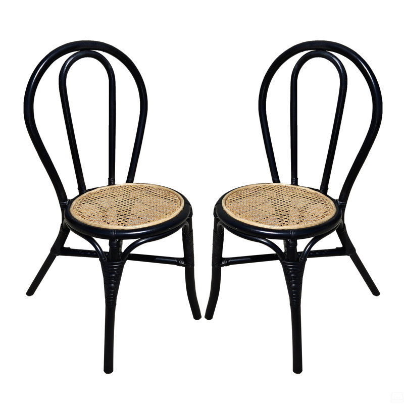 Ensemble de 2 chaises de salle à manger en rotin
