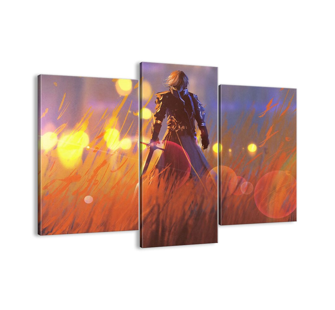 3-tlg. Leinwandbilder-Set - Grafikdruck â€žVicious Knightâ€�