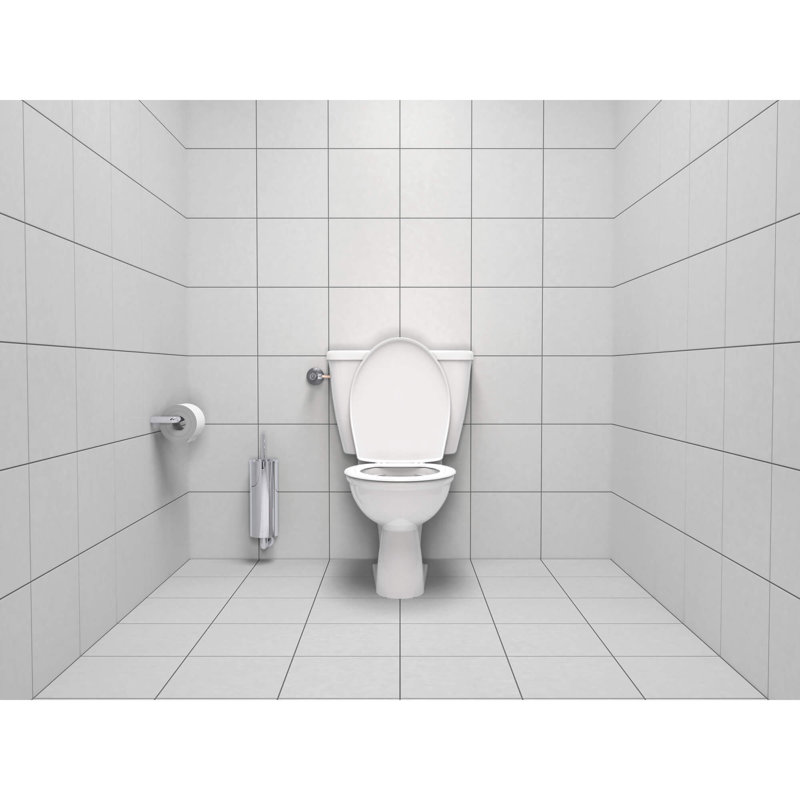 Essentials 15.69" Wall Mounted Toilet Brush and Holder